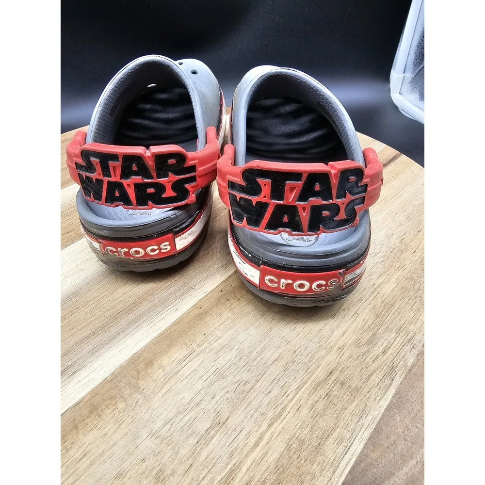 Crocs Star Wars Kylo Ren Villain Kids Size C10/11 Gray Slip On Mule Clog Sandals
